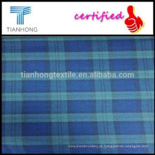 Peso pesado Peached tecido xadrez flanela para mangas compridas camisas/Casual Shirting tecido de algodão/fio tingido azul cheques velo